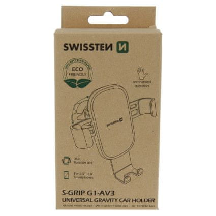 SWISSTEN GRAVITY DRŽÁK DO VENTILACE AUTA SWISSTEN S-GRIP G1-AV3 (ECO BALENÍ)