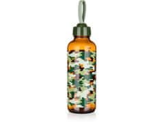 Láhev na pití 450ml MANON sklo/plastová, HN,camouflage,s poutkem