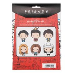 CurePink Samolepky na elektroniku Friends|Přátelé: Chibi set 4 listů (16,5 x 23 cm)