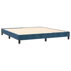 Vidaxl Box spring postel s matrací tmavě modrá 180x200 cm samet