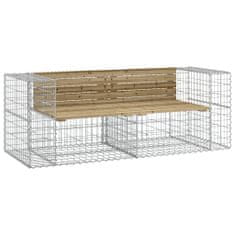 Vidaxl Zahradní lavice gabionový design 184x71x65,5 cm borové dřevo