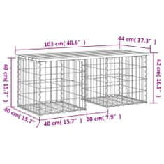 Vidaxl Zahradní lavice gabionový design 103x44x42 cm masivní douglaska