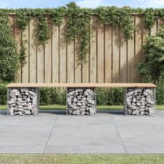 Vidaxl VidaXL zahradní lavice s gabionem 203x44x42 cm masivní borovicové dřevo