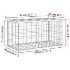 Vidaxl Zahradní lavice gabionový design 83x44x42 cm masivní douglaska