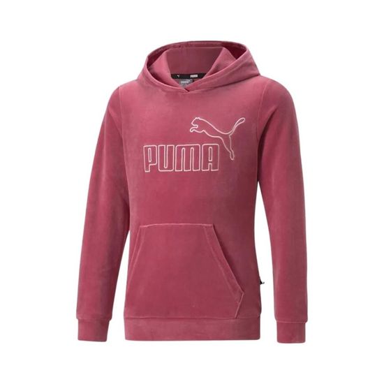 Puma Mikina růžová Ess Velour Hoodie G JR