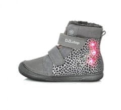 D-D-step dětská zimní obuv W078 blikající 238AM dark grey 29