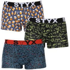 Styx 3PACK pánské boxerky art sportovní guma vícebarevné (3G12672) - velikost XL