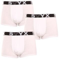 Styx 3PACK pánské boxerky sportovní guma bílé (3G1061) - velikost M