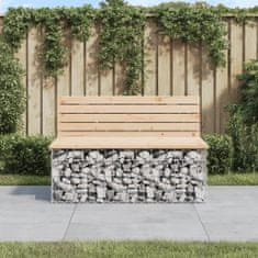 Vidaxl Zahradní lavice gabionový design 103x70x65 cm masivní borovice