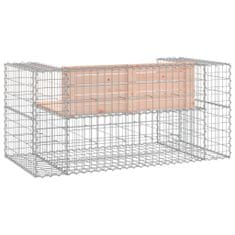 Vidaxl Zahradní lavice gabionový design 143 x 71 x 65,5 cm douglaska