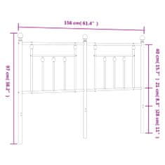 Vidaxl Kovové čelo postele černé 150 cm