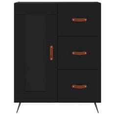 Greatstore Skříň highboard černá 69,5 x 34 x 180 cm kompozitní dřevo