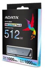 Adata Pendrive Elite UE800 USB 3.1 Typ C 512 GB stříbrná