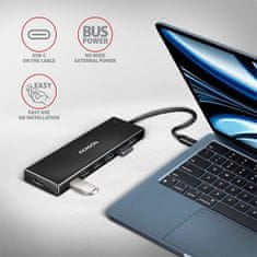 HUE-F7C, 7x USB 3.2 Gen 1 ALU FLAT CHARGING hub, micro USB nap. konektor, kabel USB-C 30cm