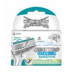 Wilkinson Sword Quattro Titanium Sensitive náhradní hlavice 4 ks