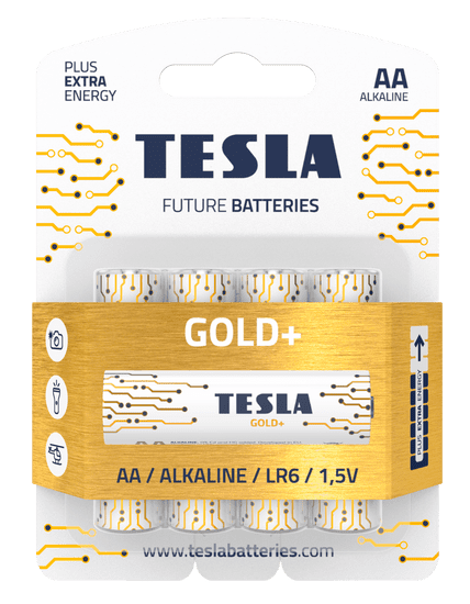 Tesla Batteries 1099137004 GOLD Alkaline baterie AA (LR06, tužková, blister) 4 ks