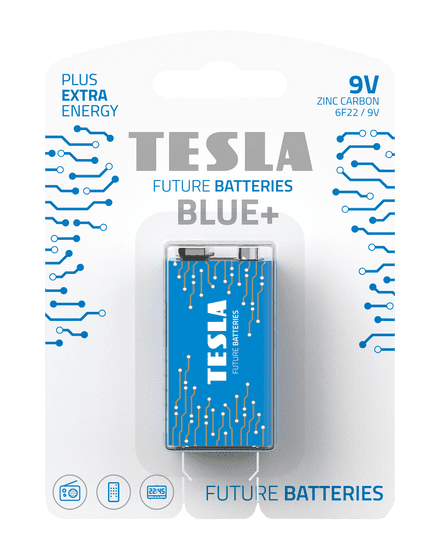 Tesla Batteries 9V BLUE+ zinko-uhlíková baterie 1ks 1099137098