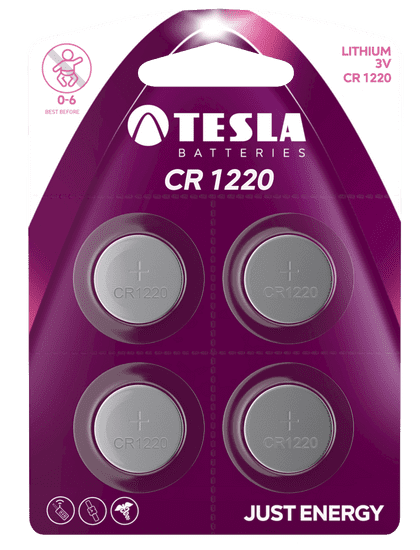 Tesla Batteries CR1220 lithiové knoflíkové baterie 4ks 1099137152