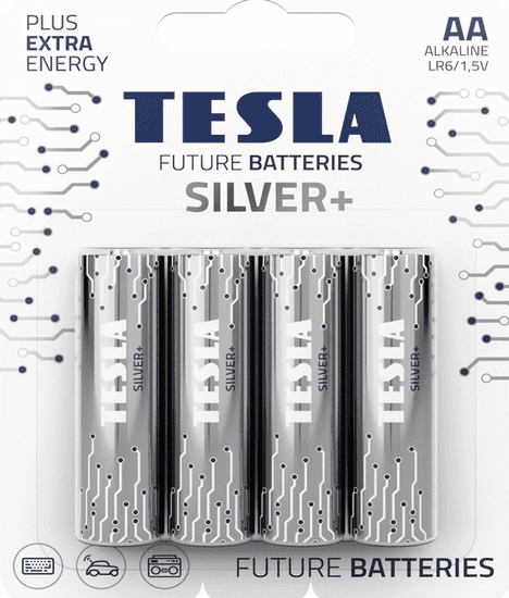 Tesla Batteries AA SILVER+ BLISTER FOIL / 4pcs 1,5 Alkaline