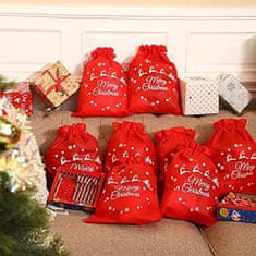 VIVVA® Textilní vánoční tašky s vánočním motivem, elegantní dárkové tašky s nápisem "Merry Christmas" 3ks | XMASBAGS