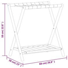 Greatstore Stojan na zavazadlo černý 68 x 38 x 58 cm bambus