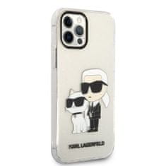 Karl Lagerfeld  IML Glitter Karl and Choupette NFT Zadní Kryt pro iPhone 12/12 Pro Transparent