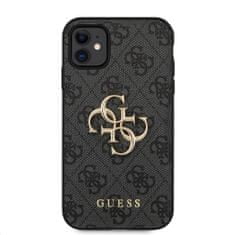 Guess  PU 4G Metal Logo Zadní Kryt pro iPhone 11 Grey