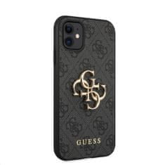 Guess  PU 4G Metal Logo Zadní Kryt pro iPhone 11 Grey