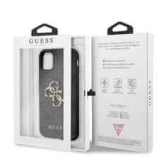 Guess  PU 4G Metal Logo Zadní Kryt pro iPhone 11 Grey