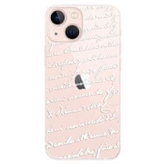 iSaprio Silikonové pouzdro - Handwriting 01 - white pro Apple iPhone 13 mini