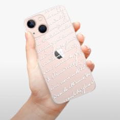iSaprio Silikonové pouzdro - Handwriting 01 - white pro Apple iPhone 13 mini