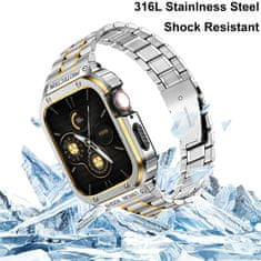 X-Site Řemínek pro Apple watch kovový 3Beads 45mm s krytem vesmírná šedá