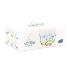 Crystalex Rainbow- sada 6 různě barevných sklenic na whisky z bezolovnatého křišťálu.