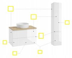 Deftrans Koupelnový nástěnný podstavec Modus 30 cm bílý lesk