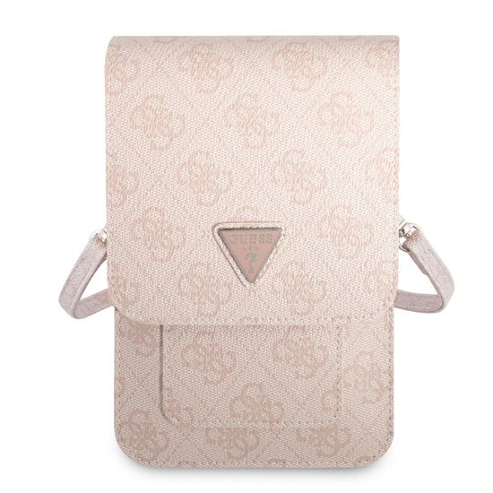 Guess 4G Saffiano Triangle Logo Wallet univerzalní pouzdro Růžová