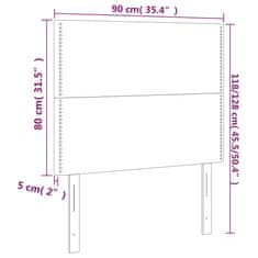 Vidaxl Čelo postele 2 ks černé 90x5x78/88 cm samet