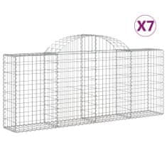 Vidaxl Klenuté gabionové koše 7 ks 200x30x80/100 cm pozinkované železo