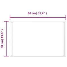 Vidaxl Koupelnové zrcadlo s LED osvětlením 50x80 cm