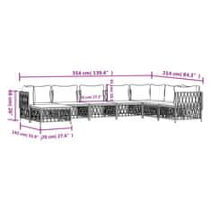 Vidaxl 8dílná zahradní sedací souprava s poduškami antracitová ocel
