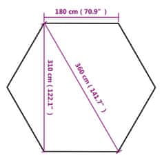 Vidaxl Šestihranný pop-up stan s bočnicemi 3,6 x 3,1 m taupe 220 g/m²