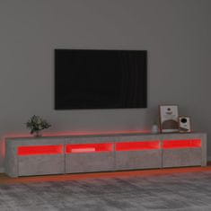 Vidaxl TV skříňka s LED osvětlením betonově šedá 240x35x40 cm