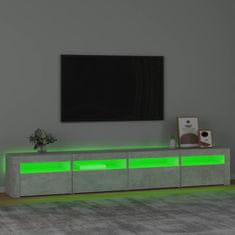 Vidaxl TV skříňka s LED osvětlením betonově šedá 240x35x40 cm