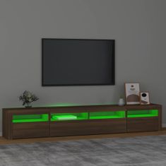 Vidaxl TV skříňka s LED osvětlením hnědý dub 240x35x40 cm