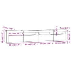 Vidaxl TV skříňka s LED osvětlením šedá sonoma 240x35x40 cm