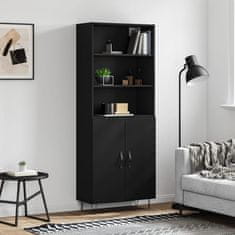 Greatstore Skříň highboard černá 69,5 x 34 x 180 cm kompozitní dřevo