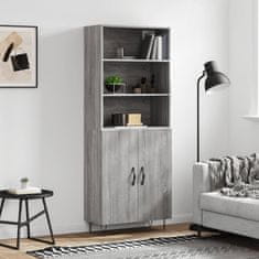 Greatstore Skříň highboard šedá sonoma 69,5 x 34 x 180 cm kompozitní dřevo