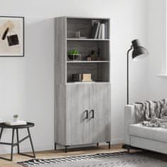 Greatstore Skříň highboard šedá sonoma 69,5 x 34 x 180 cm kompozitní dřevo