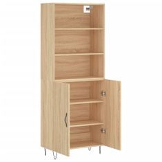 Greatstore Skříň highboard dub sonoma 69,5 x 34 x 180 cm kompozitní dřevo