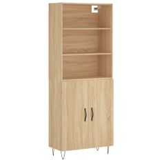 Greatstore Skříň highboard dub sonoma 69,5 x 34 x 180 cm kompozitní dřevo