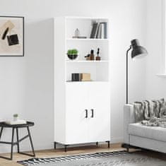 Greatstore Skříň highboard bílá 69,5 x 34 x 180 cm kompozitní dřevo